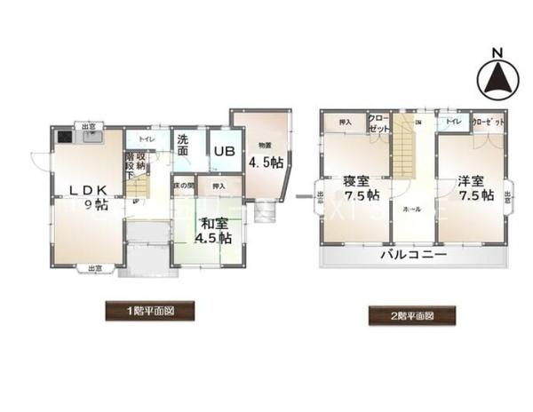 甲府市下向山町の中古一戸建て(間取り)