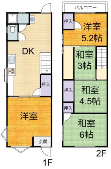 高槻市南松原町の中古テラスハウス