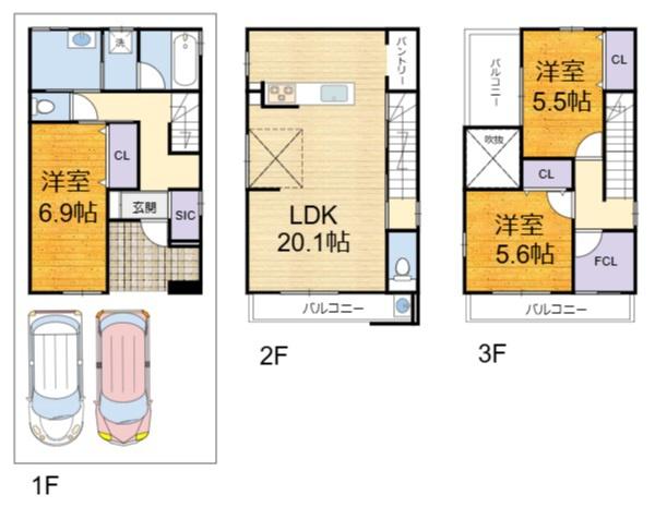 高槻市西冠３丁目の新築一戸建