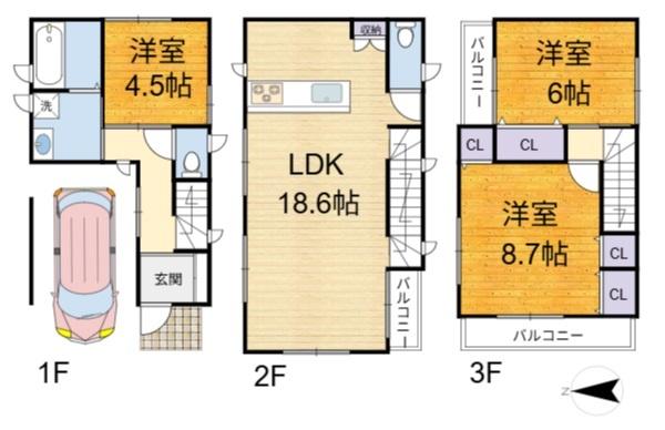 高槻市西冠２丁目の新築一戸建