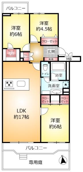 パシフィック鎌ヶ谷グリーンタウン7号棟(間取り)