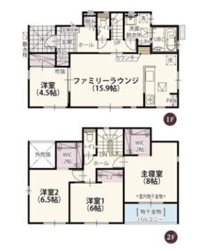 新築　クライン下野市川中子第1期　1号棟（全2棟）