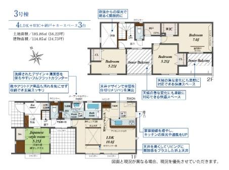 新築　ブルーミングガーデン下野市駅東２丁目３号棟（全４棟）