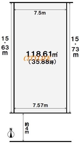 西ノ京冷泉町　建築条件なし売土地