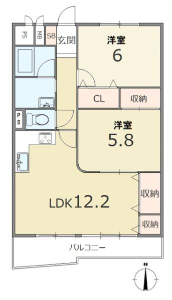 山科椥辻団地B棟(間取り)