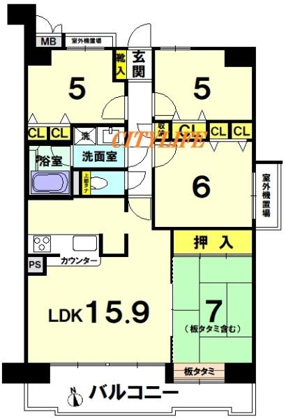 ファミールハイツ京都伏見ステージ2(間取り)