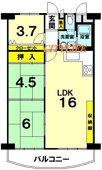 深草西浦住宅(間取り)
