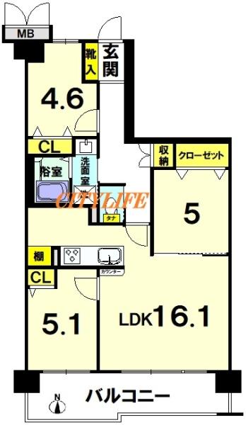 ディオ・フェルティ京都久我(間取り)