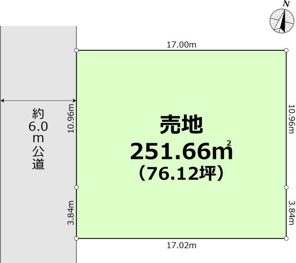 埼玉県桶川市上日出谷南一丁目全1区画　建築条件なし売地