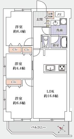 川越新宿マンション(間取り)
