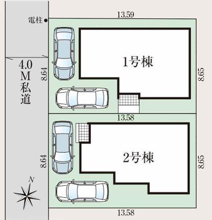 埼玉県新座市西堀17期　新築分譲住宅　1号棟　全2棟