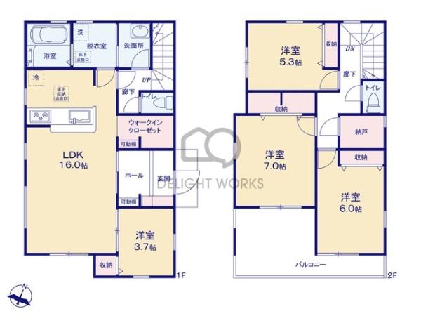 埼玉県川越市大字寺尾　新築戸建　2号棟　全3棟