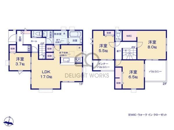 埼玉県川越市的場2丁目　新築戸建　2号棟