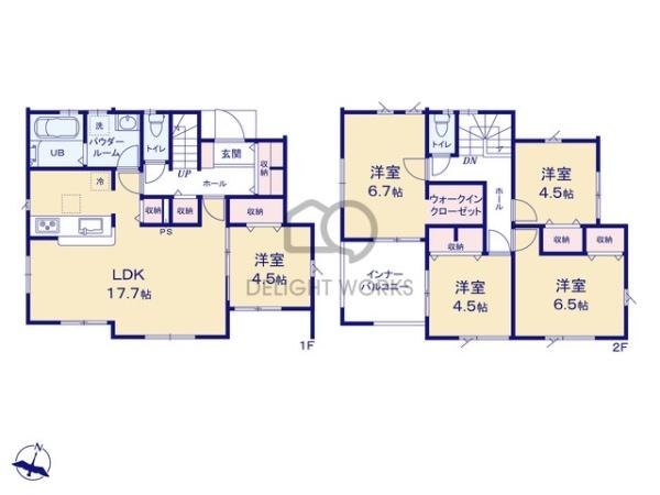 埼玉県川越市笠幡第五2号棟　新築戸建