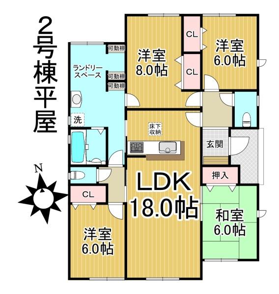 津島市神尾町01期　全2棟　2号棟平屋