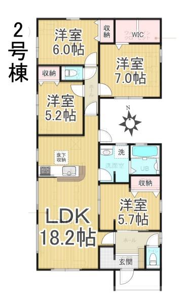 愛西市第1西條町　全2棟2号棟平屋