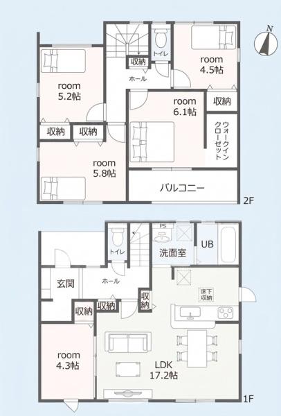 西尾第83家武町全2棟　1号棟