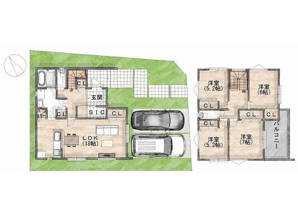 姫路市飾磨区阿成渡場　新築一戸建て　全３区画　１号棟