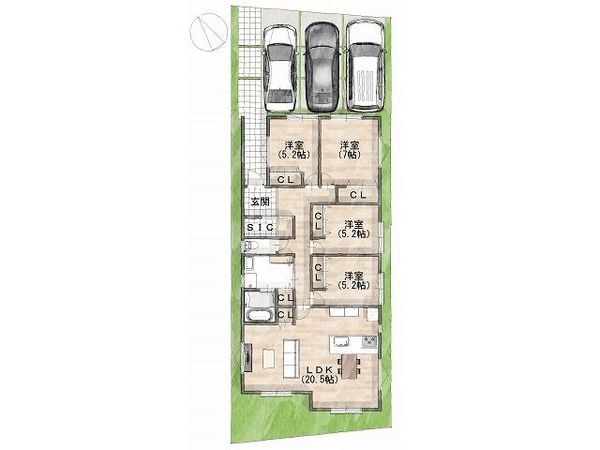 姫路市飾磨区阿成渡場　新築一戸建て　全３区画　2号棟