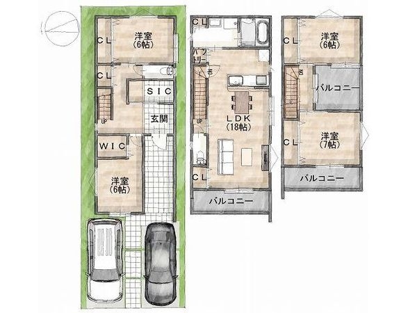 東大阪市稲田新町２丁目　新築一戸建て　１号棟