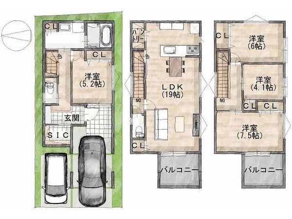 東大阪市三ノ瀬３丁目　新築一戸建て　４号棟