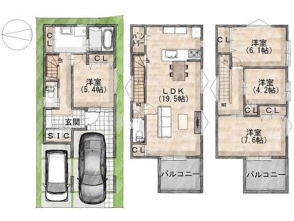 東大阪市三ノ瀬３丁目　新築一戸建て　５号棟