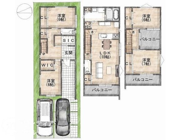 東大阪市稲田新町２丁目　新築一戸建て　３号棟