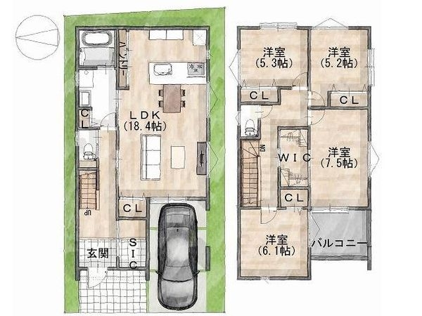 東大阪市三ノ瀬３丁目　新築一戸建て　１号棟
