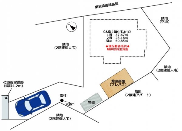 川越市的場北　46坪超売地
