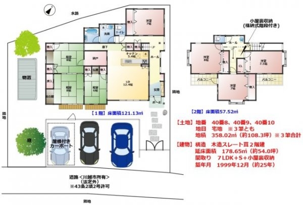 川越市月吉町　土地108坪　建物54坪
