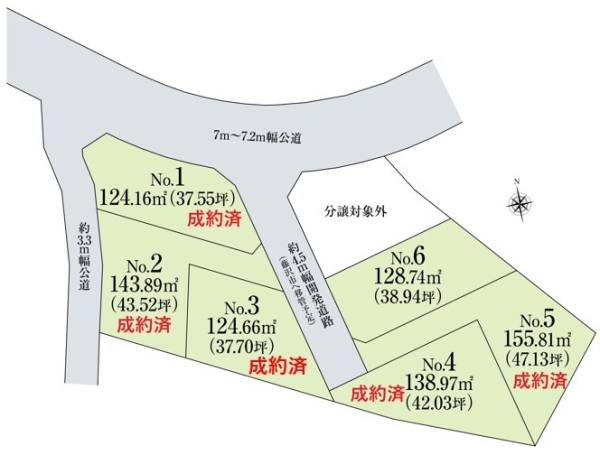 藤沢市村岡東2丁目　条件付き売地　全６区画