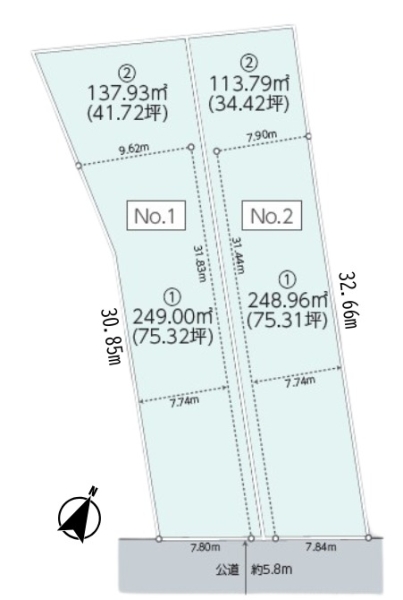 藤沢市西富　売地　全２区画