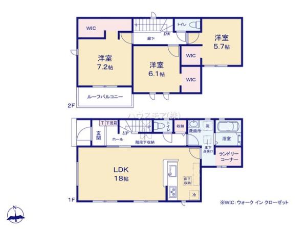 牛久市下根町1号棟　新築戸建