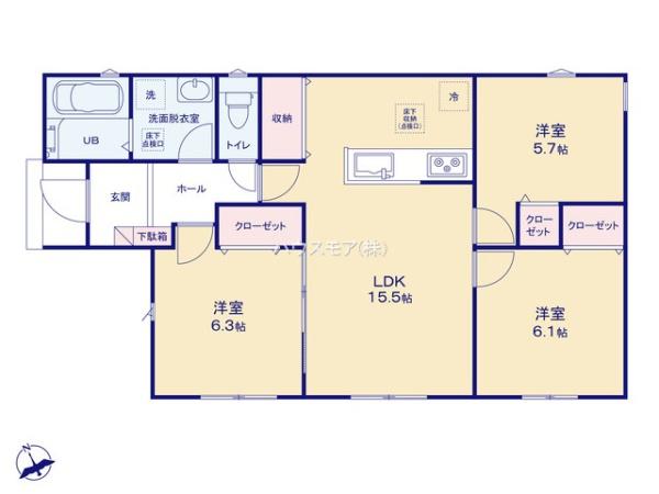 龍ケ崎市城ノ内3丁目　2号棟　新築戸建て