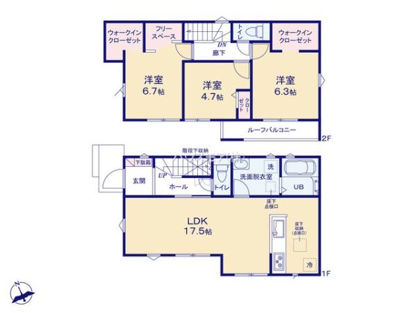 柏市花野井　2号棟　新築戸建て