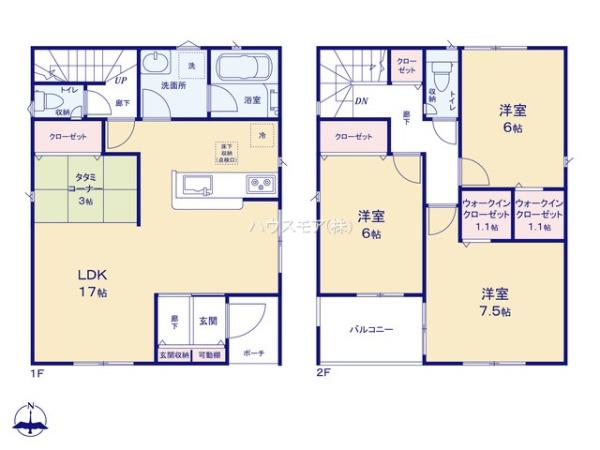 野田市岩名2丁目　1号棟　新築戸建て