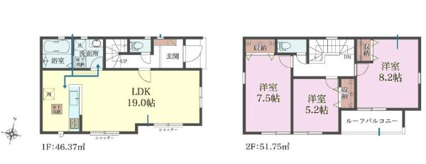 柏市布施　3号棟　新築戸建