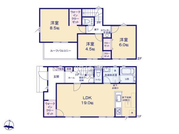 つくば市宝陽台 新築戸建て(間取り)