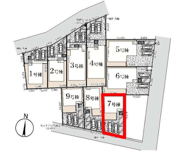 野田市中野台 7号棟 新築戸建て(区画図)