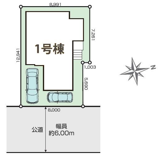松戸市新松戸6丁目 新築戸建(区画図)