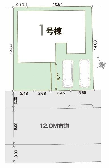 野田市岩名1丁目 新築戸建て(区画図)