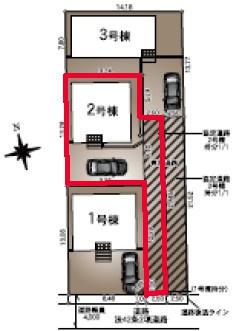 野田市尾崎 2号棟 新築戸建(区画図)