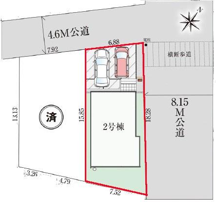 野田市山崎 2号棟 新築戸建(区画図)