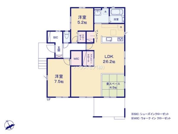 牛久市牛久町 1号棟 新築戸建(間取り)