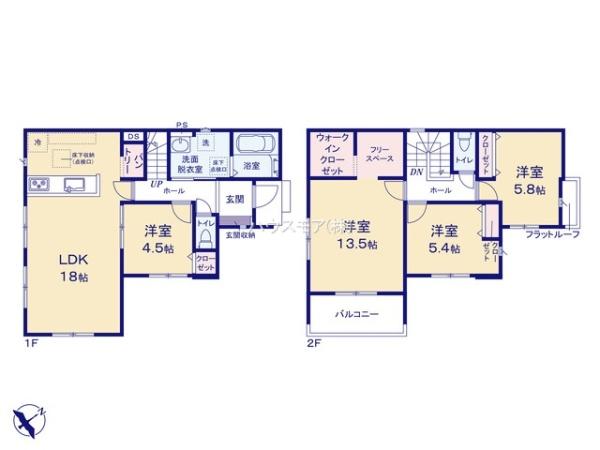 柏市東中新宿3丁目 新築戸建て(間取り)