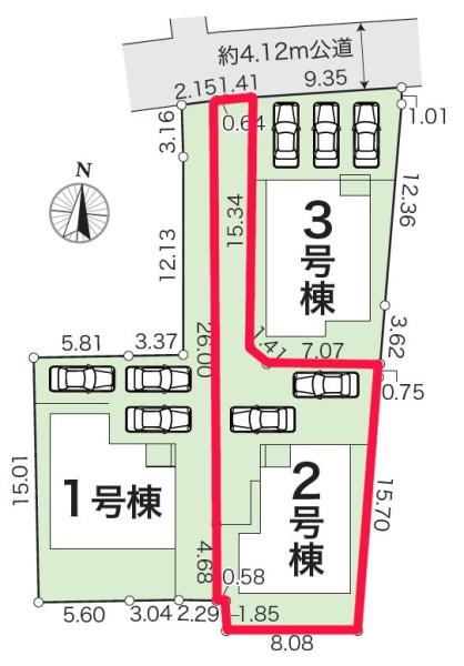 取手市中原町 2号棟 新築戸建て(区画図)