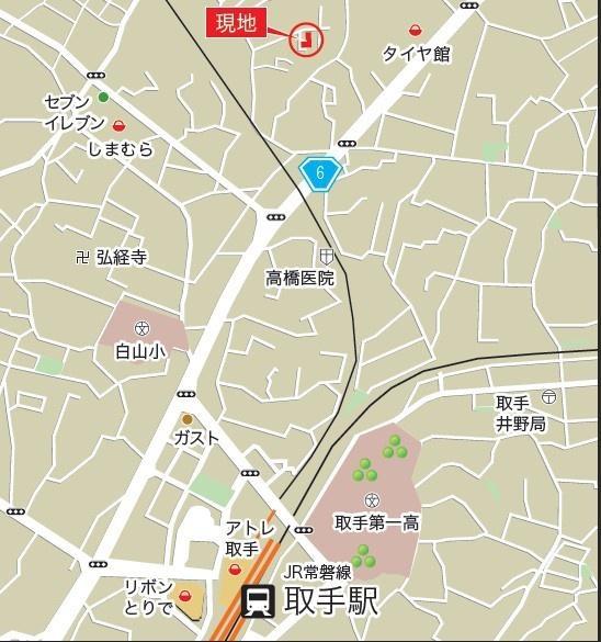 取手市中原町 2号棟 新築戸建て(現地案内図)