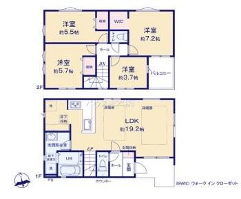松戸市西馬橋広手町 1号棟 新築戸建(間取り)