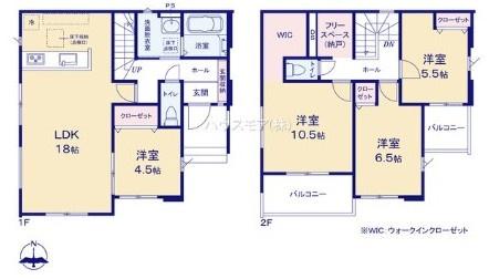 柏市大室 1号棟 新築戸建(間取り)