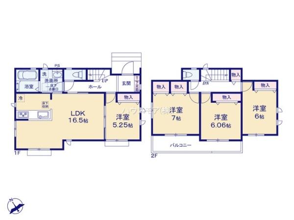土浦市烏山4丁目 A号棟 新築戸建(間取り)